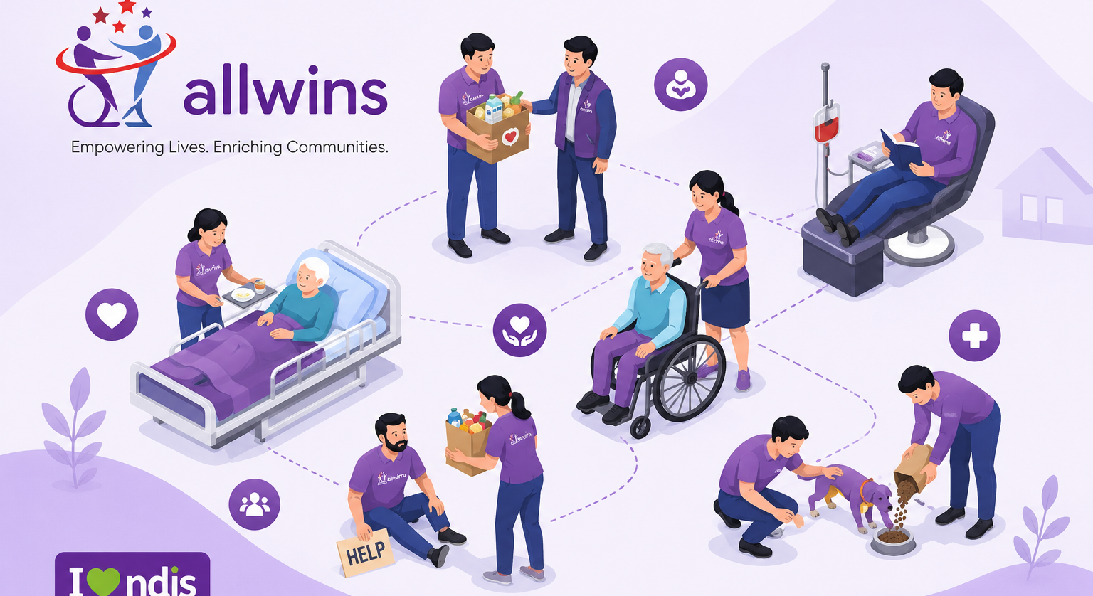 AllWin Community Services support illustration